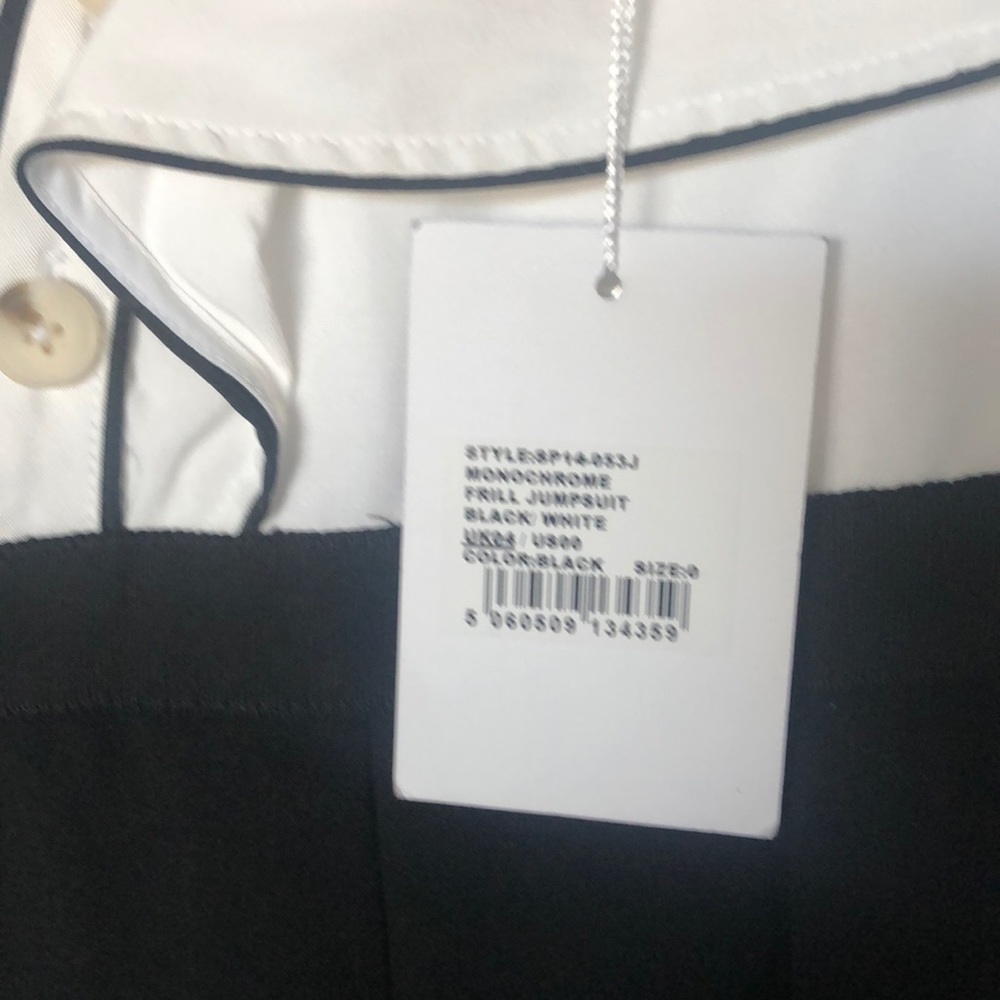 Self Portrait B&W Ruffle Jumpsuit | Night Out | Size 0 - Picture 11 of 17